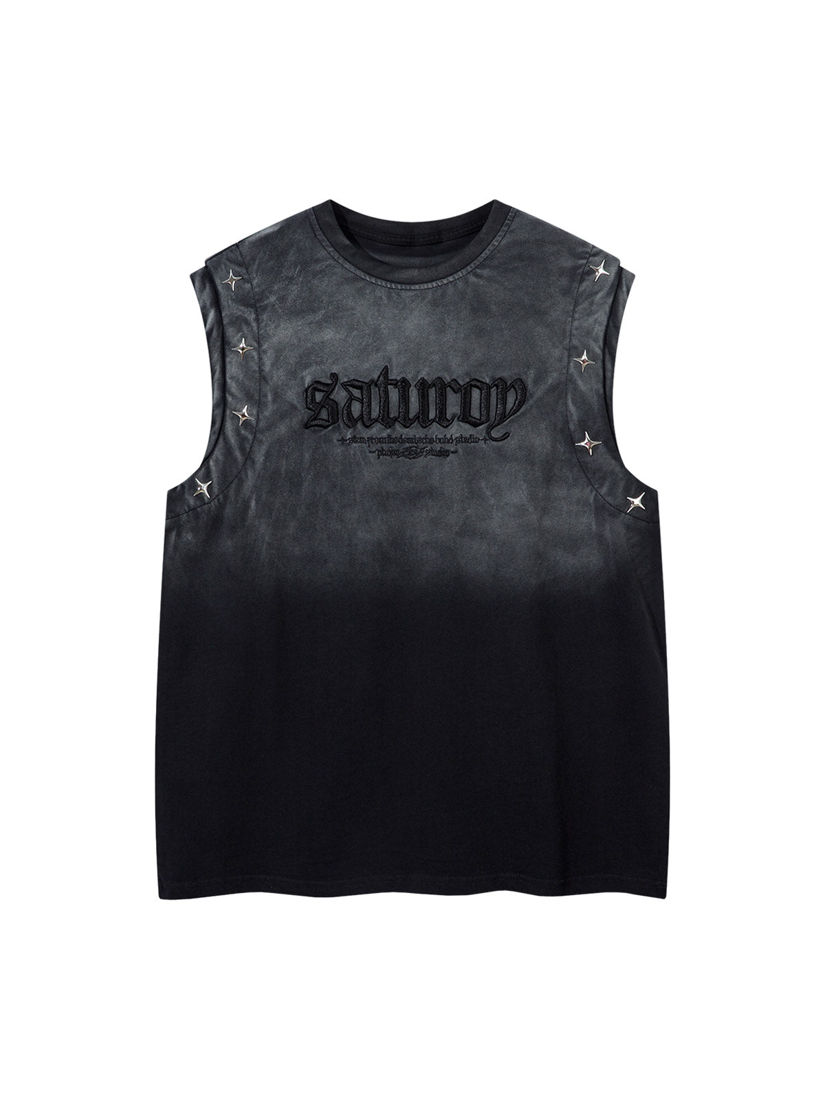Thesupermade Washed Heavy-duty Letter Embroidered Waistcoat