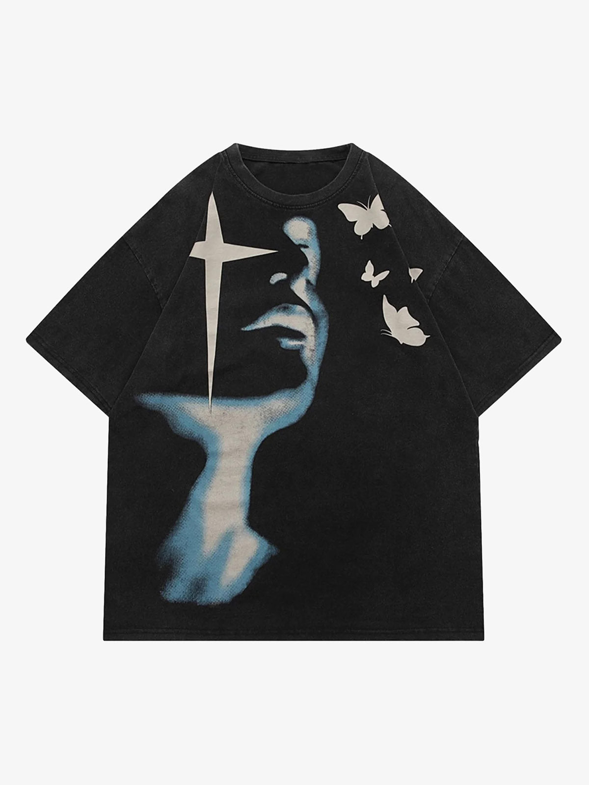 Thesupermade Abstract Portrait Print T-shirt - 1619