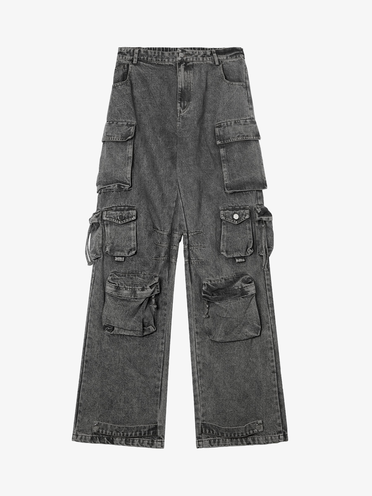 Thesupermade Street Stitching Multi-Pocket Workwear Washed Jeans - 2209