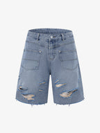 Distressed Ripped Denim Suit - 2460 