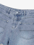 Distressed Ripped Denim Suit - 2460 
