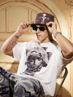 Cross And Portrait Denim Bucket Hat 