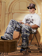 Cross And Portrait Denim Bucket Hat 