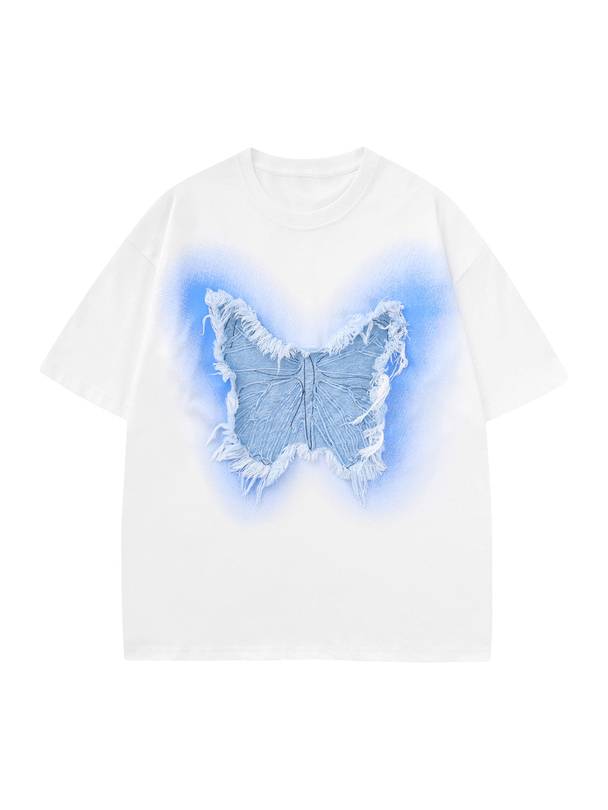 Butterfly Patch Embroidered Graphic T-Shirt 