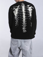 Skeleton Graphic Waffle Crewneck – Spooky Halloween Vibes 