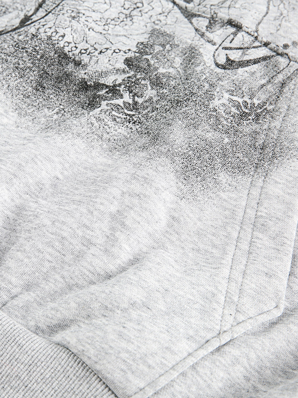 Thesupermade Detachable Fur Collar Half-zip Printed Hooded Cardigan Sweatshirt 