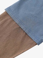 Street Color Matching Faux Two-piece Printed T-shirt 
