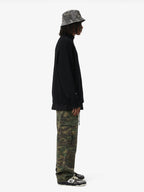 Woven Ripped Camouflage Flared Cargo Pants - 2410 