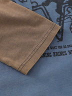Street Color Matching Faux Two-piece Printed T-shirt 