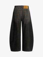 Street Leopard Print Barrel Jeans 