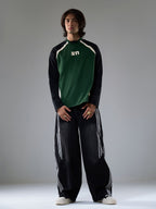 Striped Stitching Barrel Jeans - 2423 