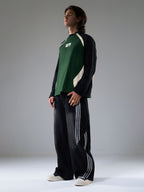 Striped Stitching Barrel Jeans - 2423 