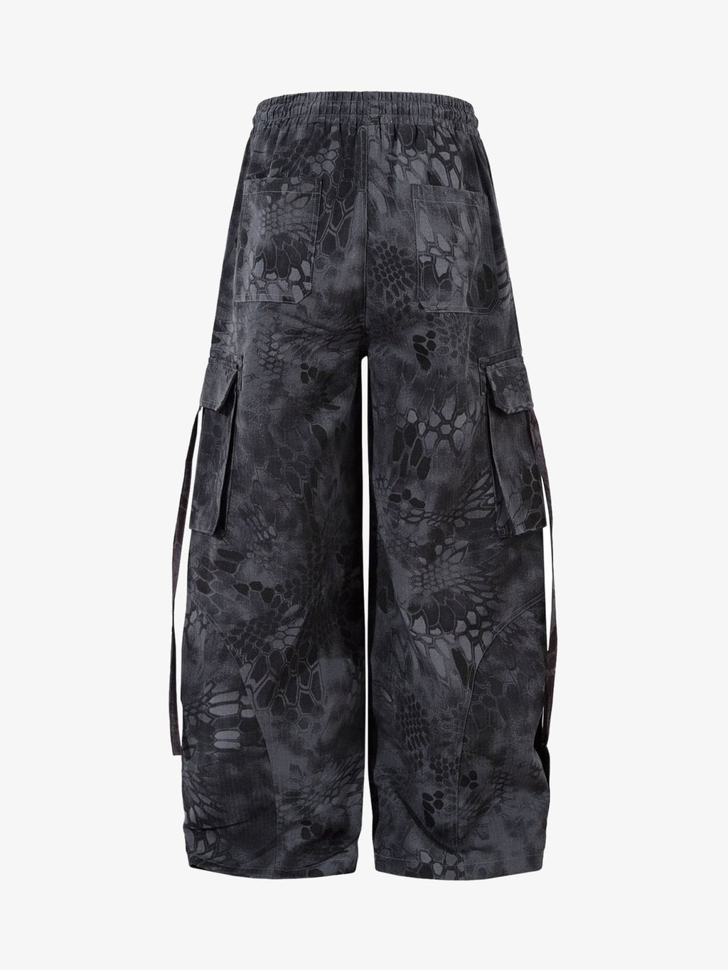 Camouflage Cargo Culottes with Adjustable Drawstring and Side Slits 