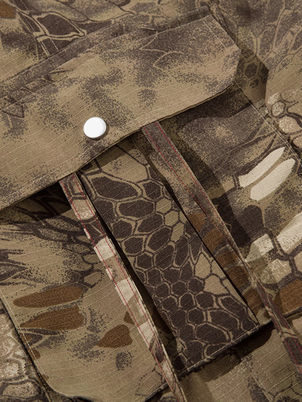 Camouflage Cargo Culottes with Adjustable Drawstring and Side Slits 