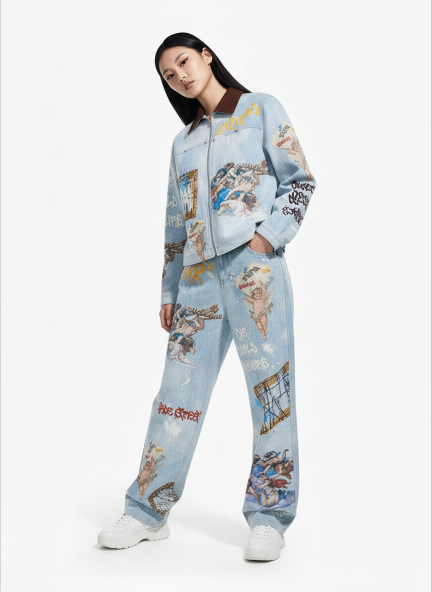 Artistic Renaissance Denim Set - 2484 