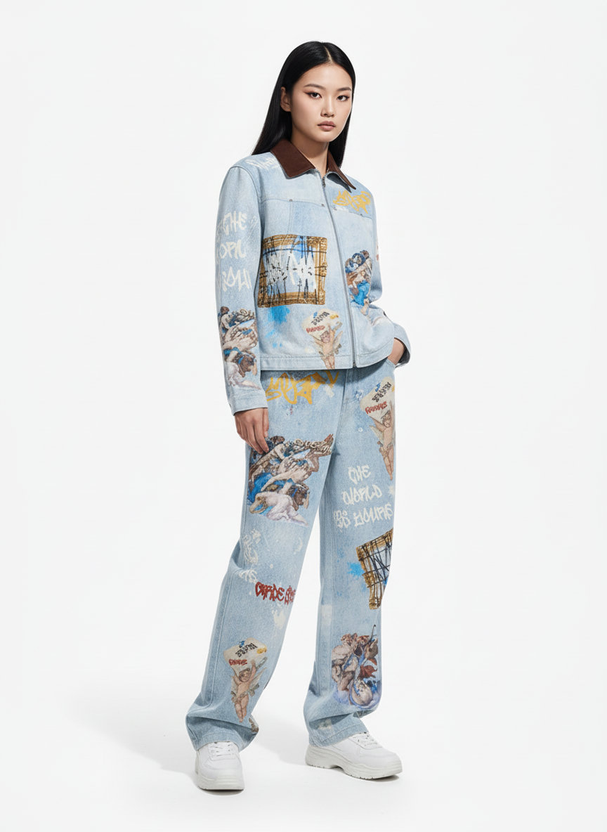Artistic Renaissance Denim Set - 2484 