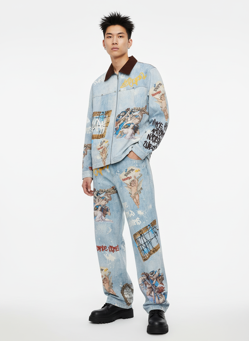 Artistic Renaissance Denim Set - 2484 