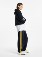 Fleece Vintage Side Stripe Drape Paratrooper Machete Wide Leg Pants - 2488 