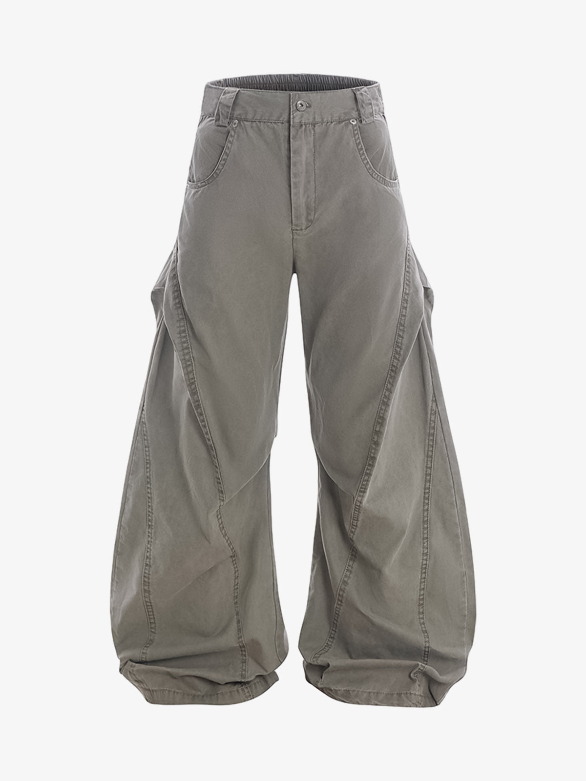 Vintage Distressed Pleated Barrel Pants 
