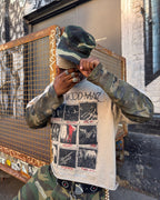 Distressed Camouflage Faux Two-Piece Graphic T-Shirt - 2420 
