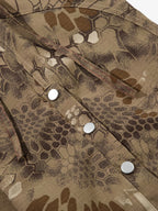 Camouflage Cargo Culottes with Adjustable Drawstring and Side Slits 