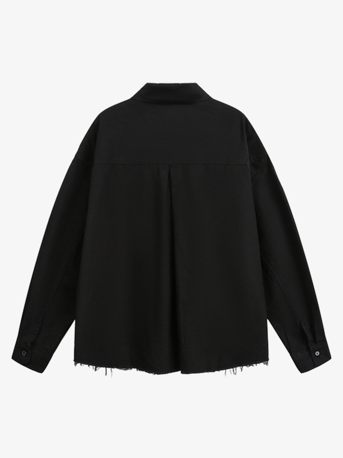 Stylish White Button-Up Shirt with Unique Patch Design for Casual and Trendy Looks 