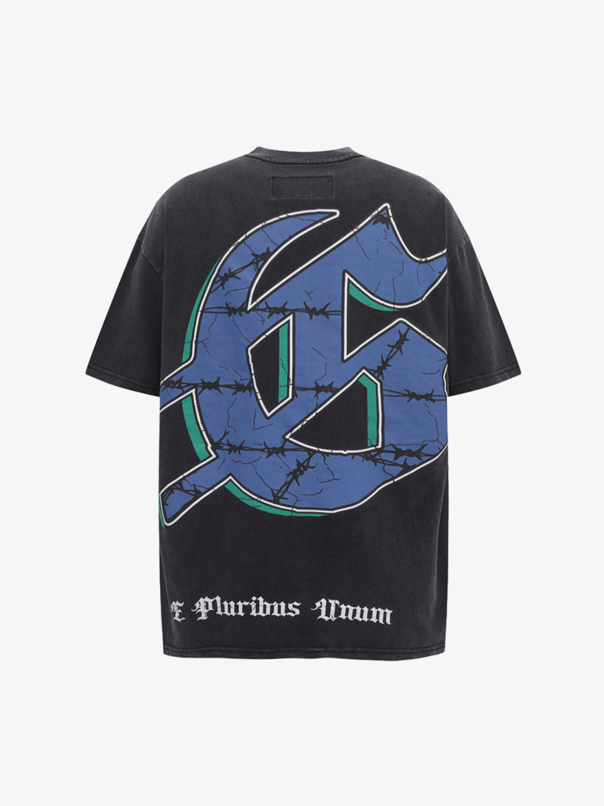 Street Retro Skull Graffiti Street Print T-shirt 