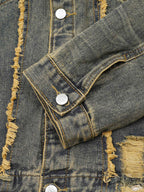 Thesupermade Raw Edge Distressed Denim Jacket 
