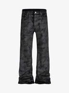 Retro Hand-Brushed Glitter Flare Jeans 