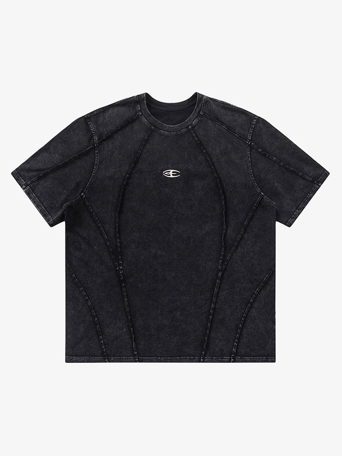 Thesupermade Split Raw Edge Short Sleeve T-shirt - 2159 