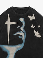 Thesupermade Abstract Portrait Print T-shirt - 1619 