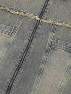 Distressed Ripped Denim Suit 