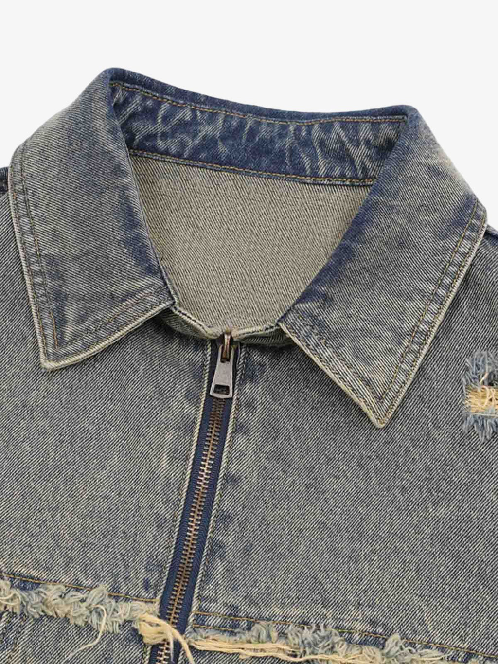 Distressed Ripped Denim Suit 