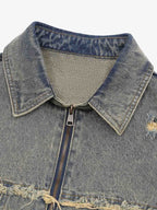 Distressed Ripped Denim Suit 