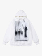 Thesupermade Blur Graphic Chain Hooded Sweatshirt 