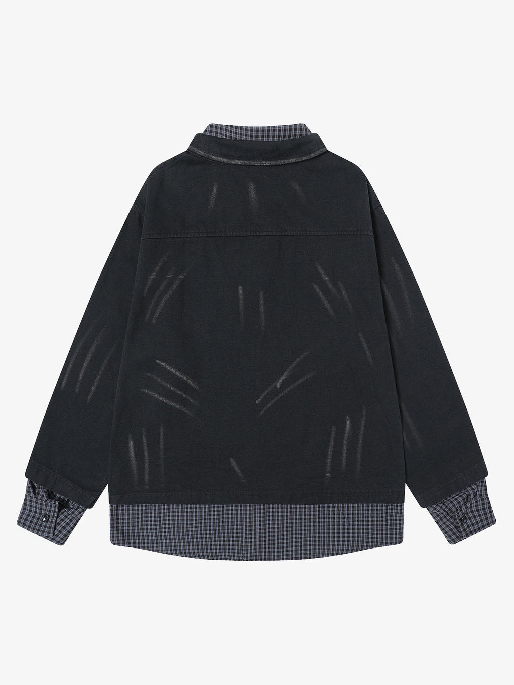 Wasteland Style Retro Washed Faux Two-Piece Shirt 