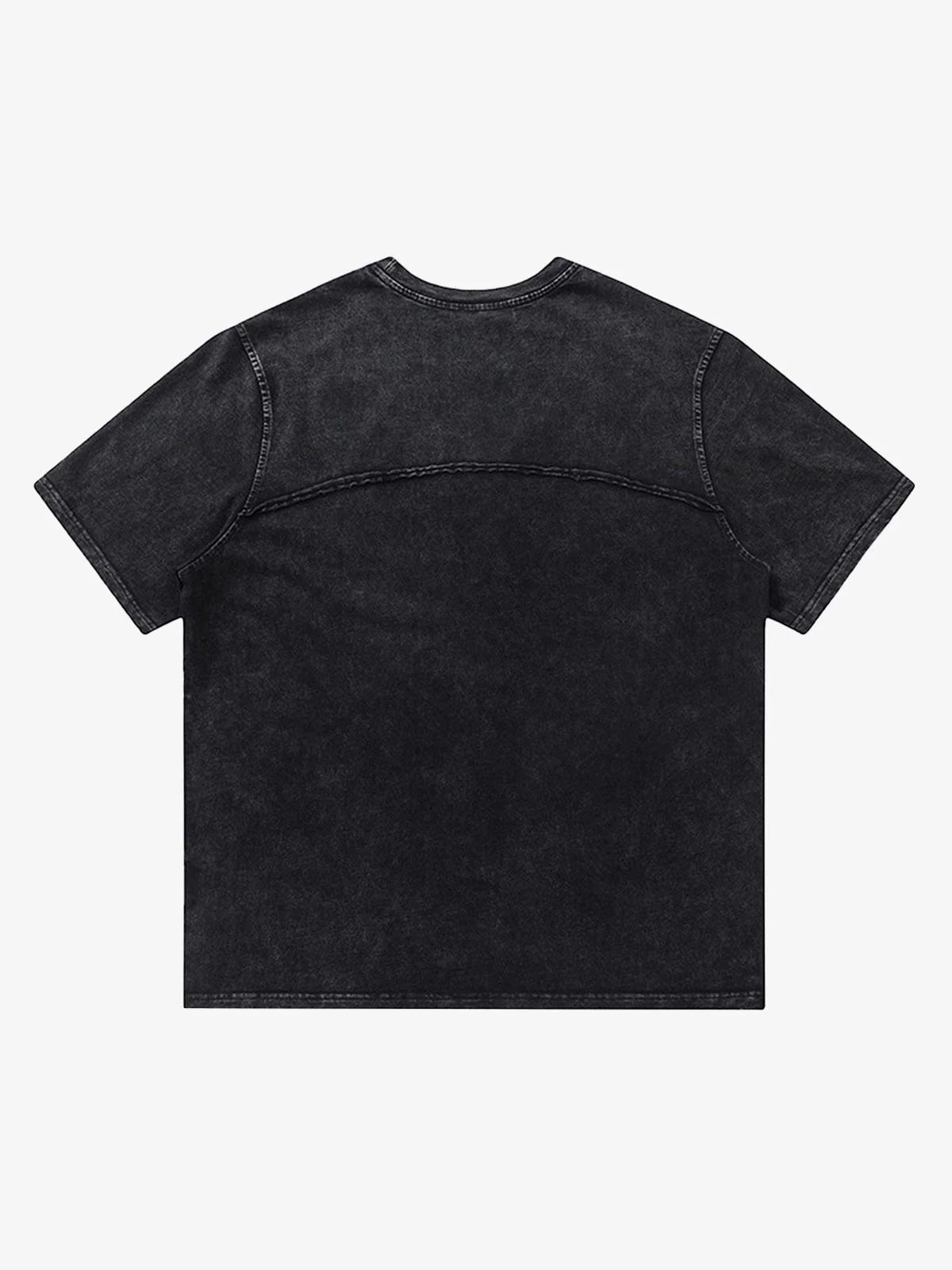 Split Raw Edge Short Sleeve T-shirt - 2152