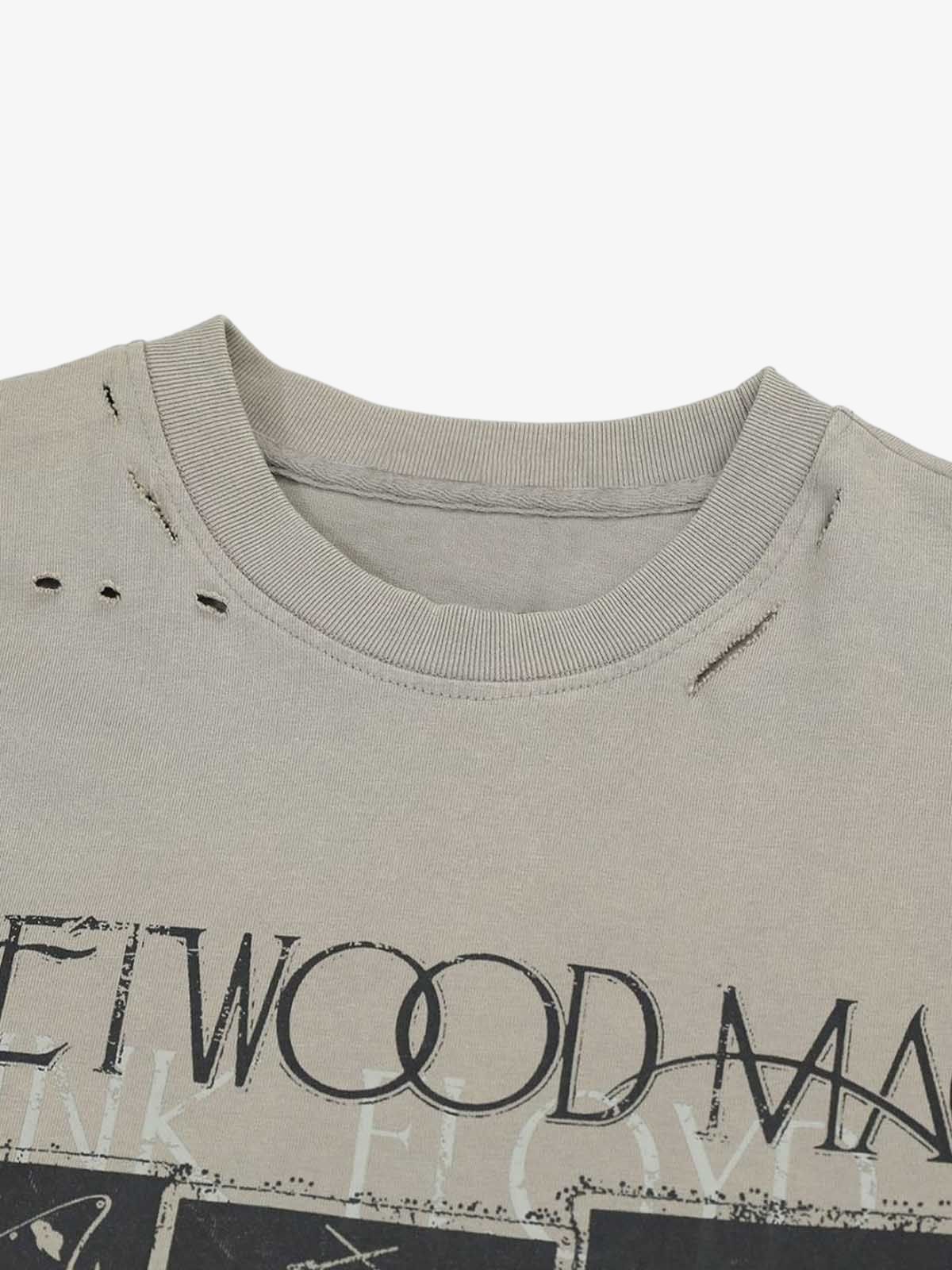 Distressed Camouflage Faux Two-Piece Graphic T-Shirt - 2420 
