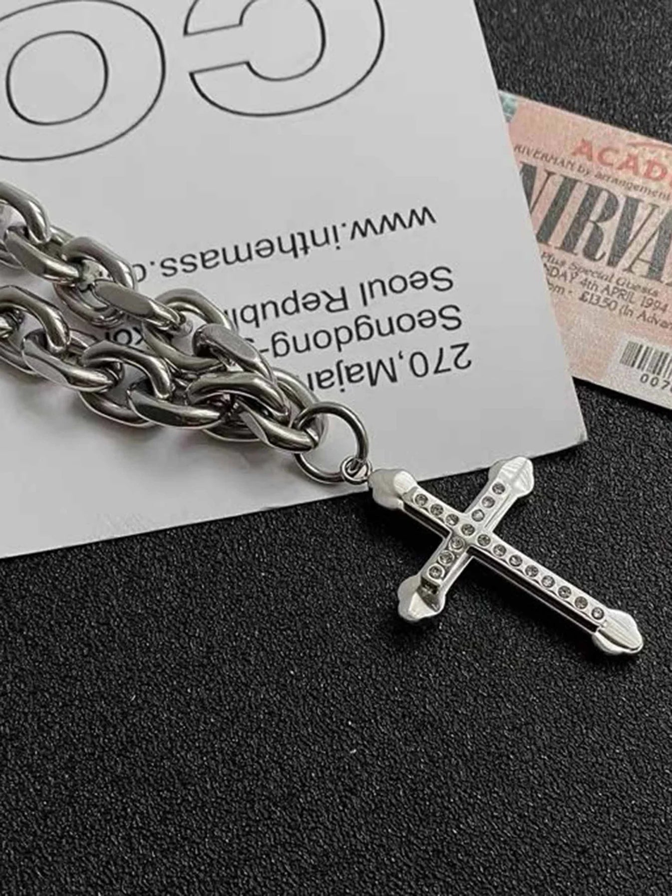 Black Cross Necklace -1132