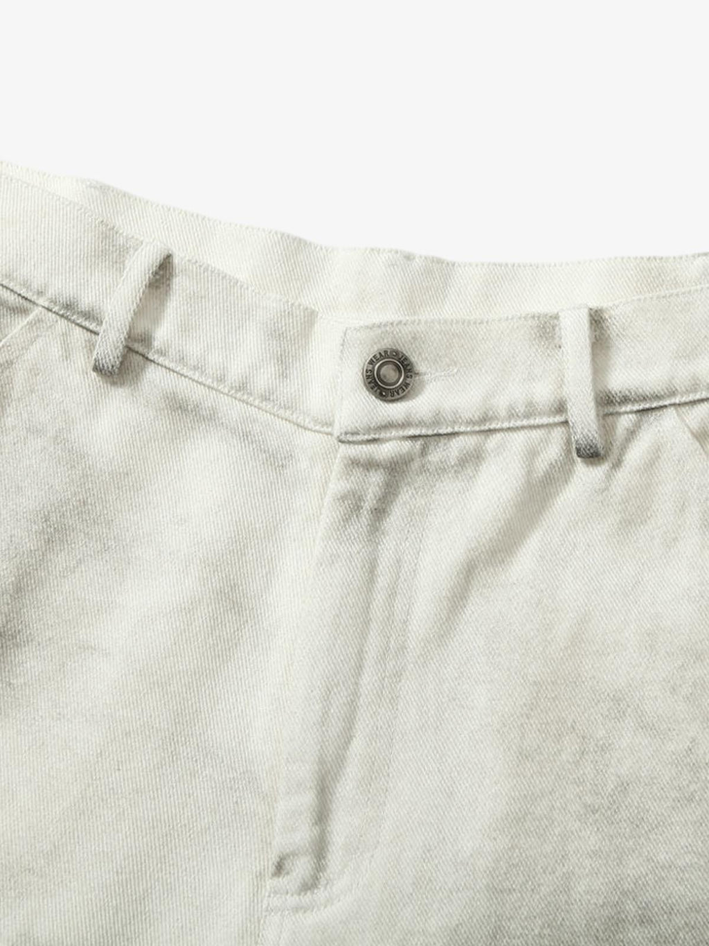 Washed Tie-Dyed  White Work Pants 