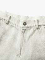 Washed Tie-Dyed  White Work Pants 