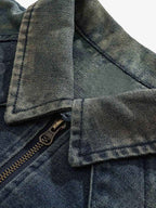 Thesupermade High Street Hip-hop Distressed Washed Denim Jacket - 2242 