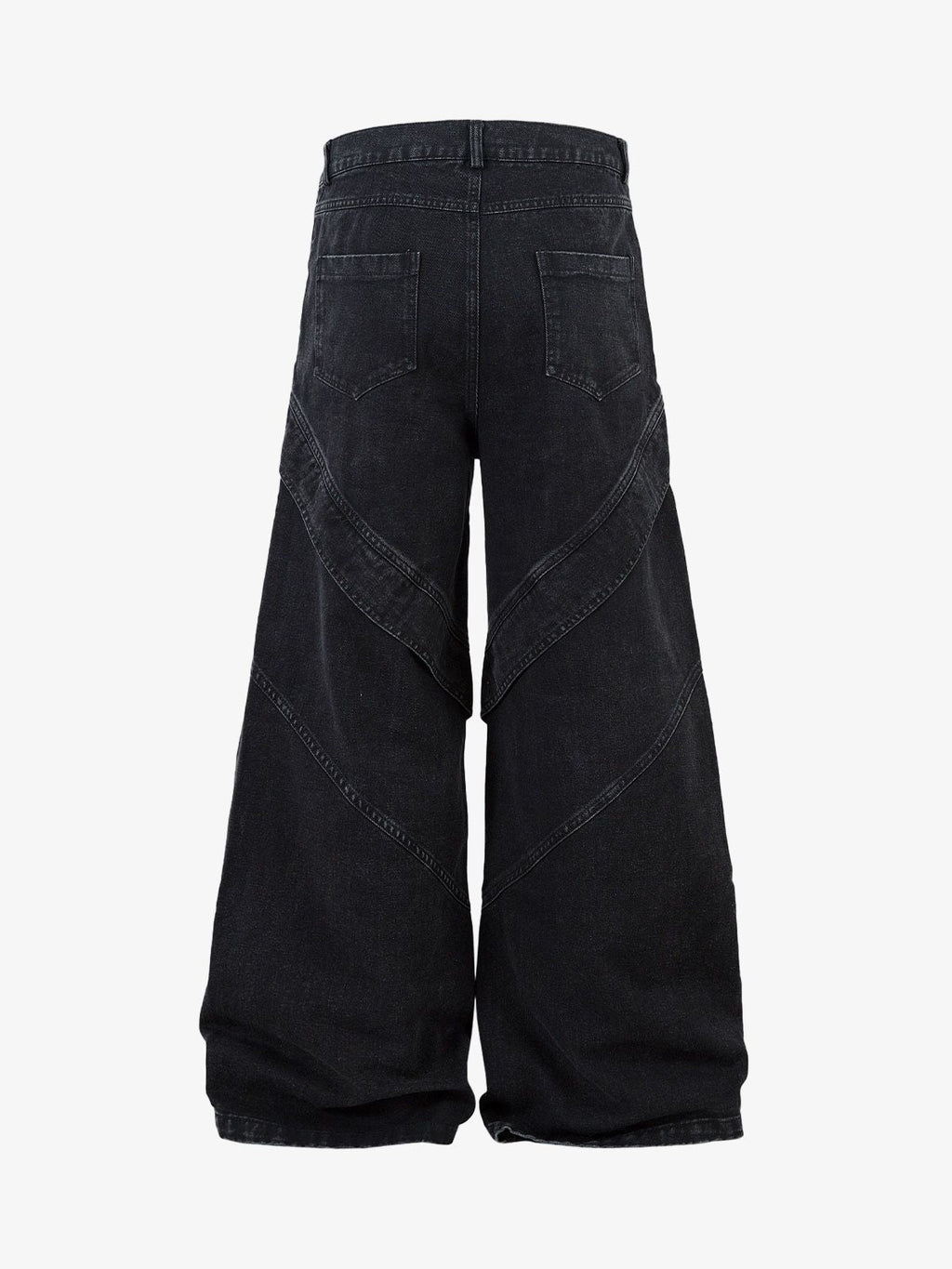 Deconstructed Split Pleated Pocket Cargo Jeans 