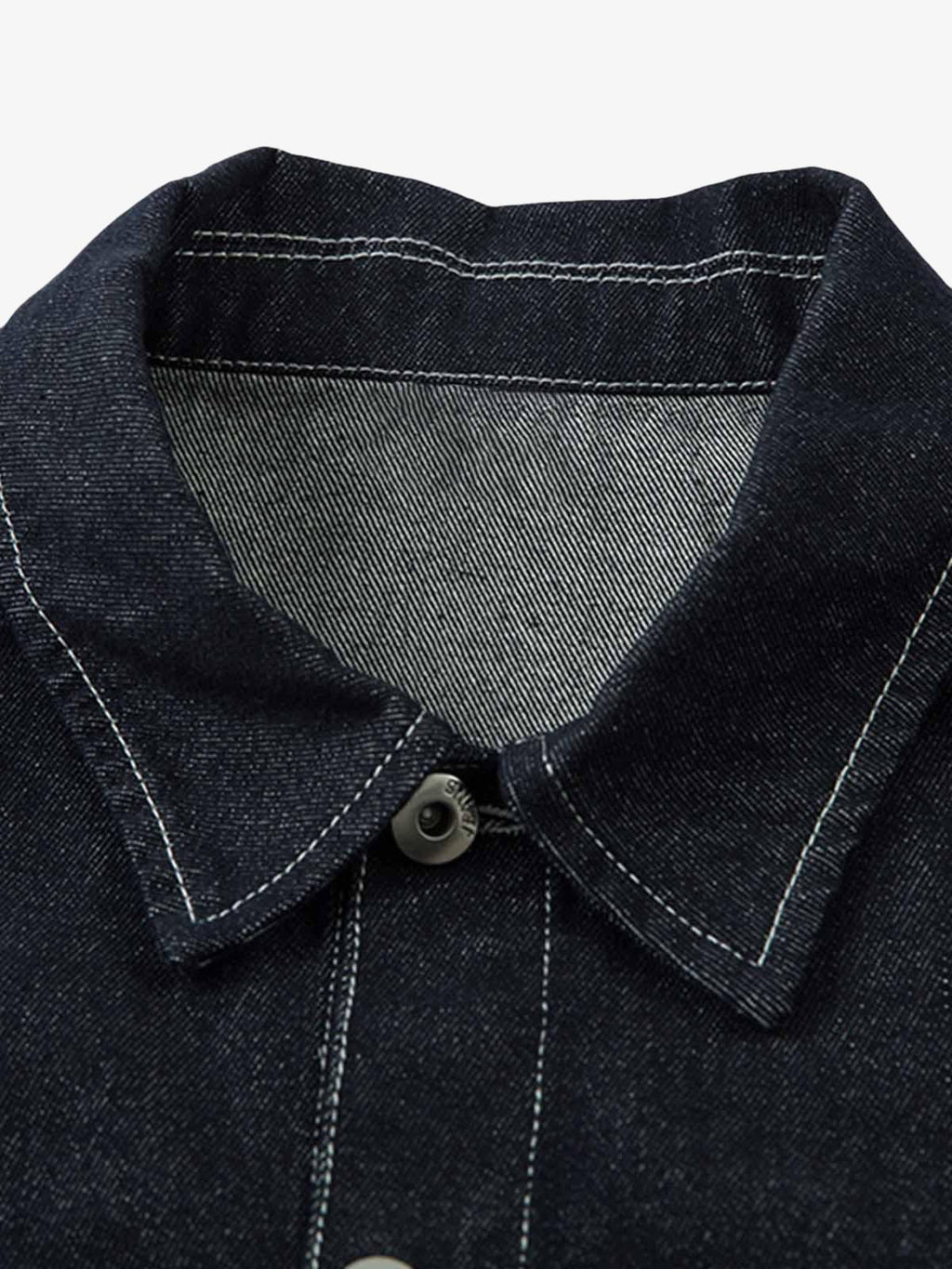 Retro Heavy Washed Contrast Color Denim Jacket 