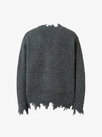 Distressed Quarter Zip Sweater 