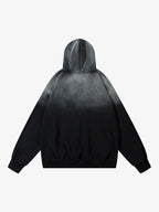Thesupermade Patch Lettering Embroidered Gradient Color Hoodie 