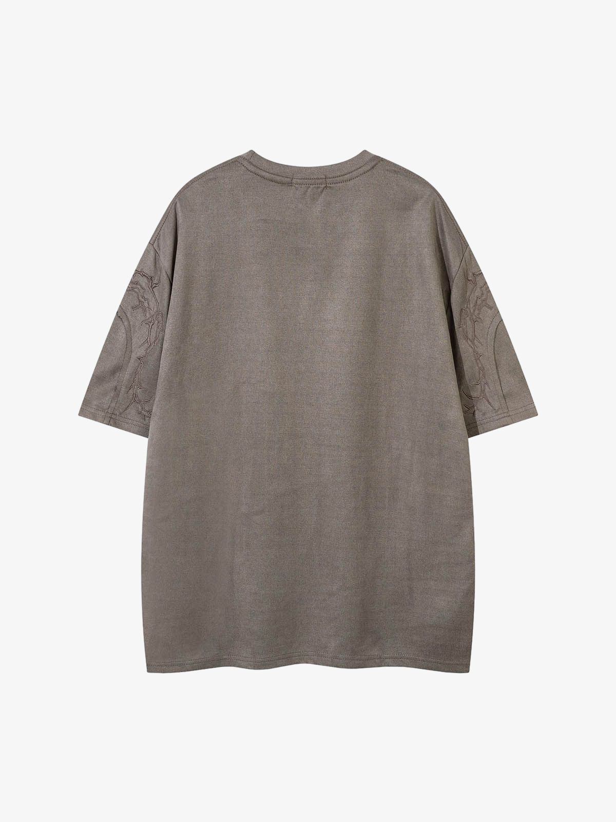 Thorn Embroidery Suede T-Shirt 