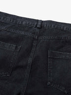 Deconstructed Split Pleated Pocket Cargo Jeans 