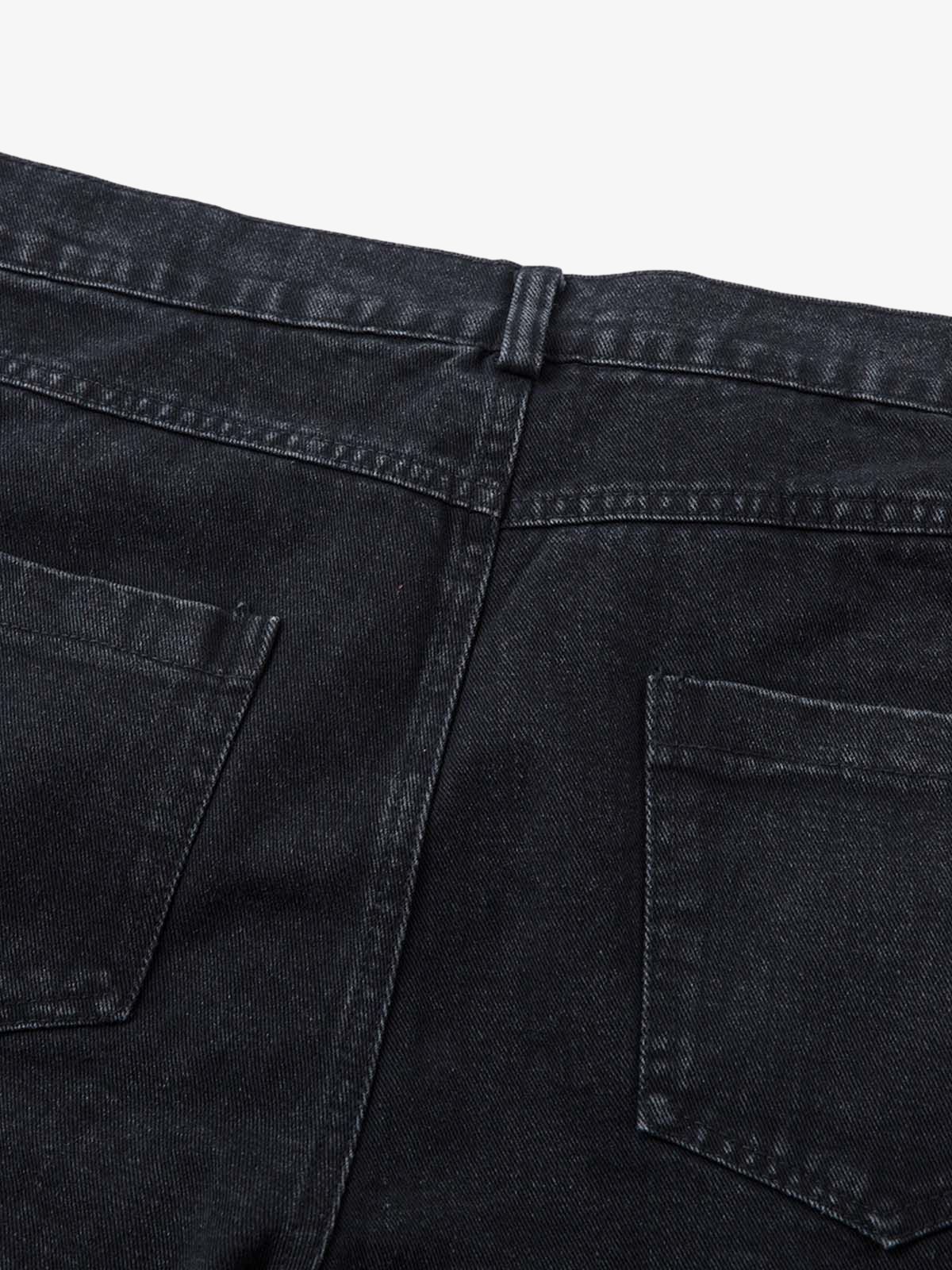 Deconstructed Split Pleated Pocket Cargo Jeans 
