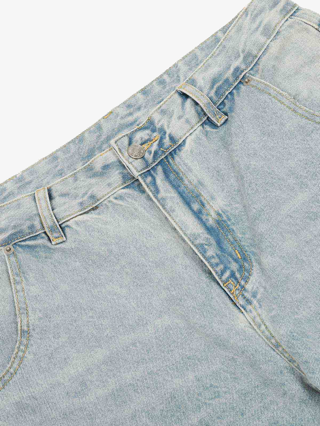 Washed Distressed Barrel Jeans 